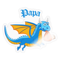 Blue Papa Dungeons, Diapers, & Dragon's Sticker - transparent glossy