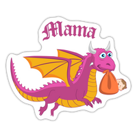 Pink Mama Dungeons, Diapers, & Dragon's Sticker - white matte