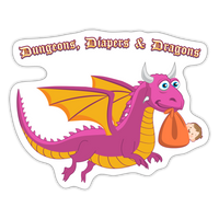 Pink Dungeons, Diapers, & Dragon's Sticker - white matte