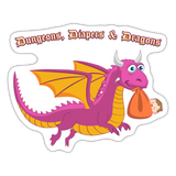 Pink Dungeons, Diapers, & Dragon's Sticker - white matte