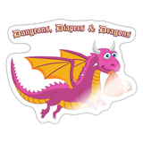 Pink Dungeons, Diapers, & Dragon's Sticker - white glossy