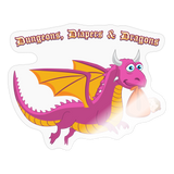 Pink Dungeons, Diapers, & Dragon's Sticker - transparent glossy