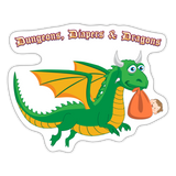 Green Dungeons, Diapers, & Dragon's Sticker - white matte