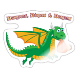 Green Dungeons, Diapers, & Dragon's Sticker - white glossy