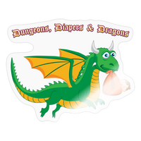 Green Dungeons, Diapers, & Dragon's Sticker - transparent glossy