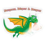 Green Dungeons, Diapers, & Dragon's Sticker - transparent glossy