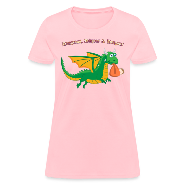 Green Dungeons, Diapers, & Dragons Women's T-Shirt - pink