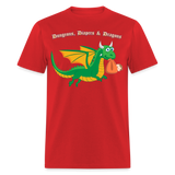 Green Dungeons, Diapers, & Dragons Unisex Classic T-Shirt - red