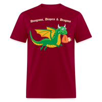 Green Dungeons, Diapers, & Dragons Unisex Classic T-Shirt - dark red