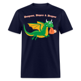 Green Dungeons, Diapers, & Dragons Unisex Classic T-Shirt - navy