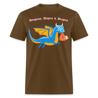 Blue Dungeons, Diapers, & Dragons Unisex Classic T-Shirt - brown