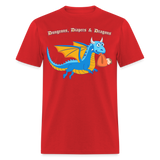Blue Dungeons, Diapers, & Dragons Unisex Classic T-Shirt - red