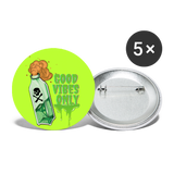 Toxic Vibes Only Poison Buttons small 1'' (5-pack) - white