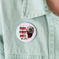 Toxic Vibes Only Zombie Buttons large 2.2'' (5-pack) - white