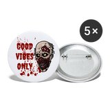 Toxic Vibes Only Zombie Buttons small 1'' (5-pack) - white