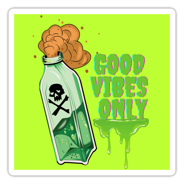 Toxic Vibes Only Poison Sticker - white matte
