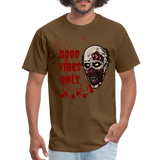 Toxic Vibes Only Zombie Unisex T-Shirt - brown