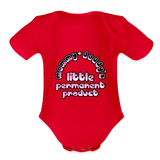 Mommy & Daddy's Little Permanent Product - Pink - Organic Short Sleeve Baby Bodysuit - red