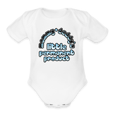 Mommy & Daddy's Little Permanent Product - Blue - Organic Short Sleeve Baby Bodysuit - white