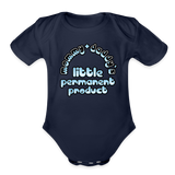 Mommy & Daddy's Little Permanent Product - Blue - Organic Short Sleeve Baby Bodysuit - dark navy