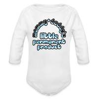 Mommy & Daddy's Little Permanent Product - Blue - Organic Long Sleeve Baby Bodysuit - white