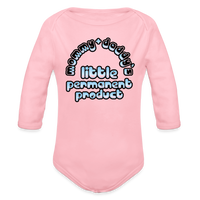 Mommy & Daddy's Little Permanent Product - Blue - Organic Long Sleeve Baby Bodysuit - light pink