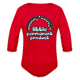 Mommy & Daddy's Little Permanent Product - Blue - Organic Long Sleeve Baby Bodysuit - red
