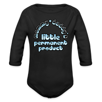 Mommy & Daddy's Little Permanent Product - Blue - Organic Long Sleeve Baby Bodysuit - black