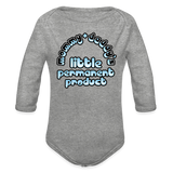 Mommy & Daddy's Little Permanent Product - Blue - Organic Long Sleeve Baby Bodysuit - heather grey