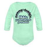 Mommy & Daddy's Little Permanent Product - Blue - Organic Long Sleeve Baby Bodysuit - light mint